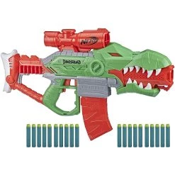 De gros 😍 Nerf pistolet dinosquad Rex-Rampage et Flechettes Officielles vert rouge gris 😍