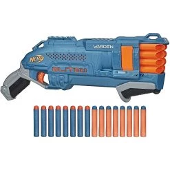 Le moins cher 👍 Nerf pistolet élite 2.0 Warden DB-8 et Flechettes Elite Officielles bleu orange gris noir 👍