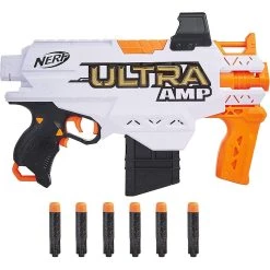 Nouveau ⭐ Nerf pistolet blaster motorisé compatible Uniquement avec fléchettes Ultra blanc noir orange 😉