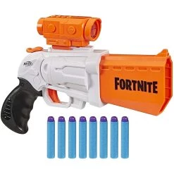 Tout neuf 👏 pistolet fortnite SR et Flechettes Nerf Elite Officielles noir blanc orange 💯